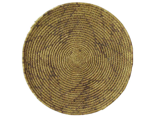 Appraisal: Apache coil basketry tray with squash star design and geometric