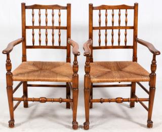 Appraisal: SPINDLE BACK CHAIRS PAIR SPINDLE BACK CHAIRS PAIR H Each