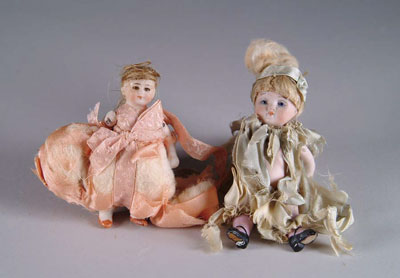 Appraisal: TWO ALL BISQUE DOLLS - - respectively These all bisque