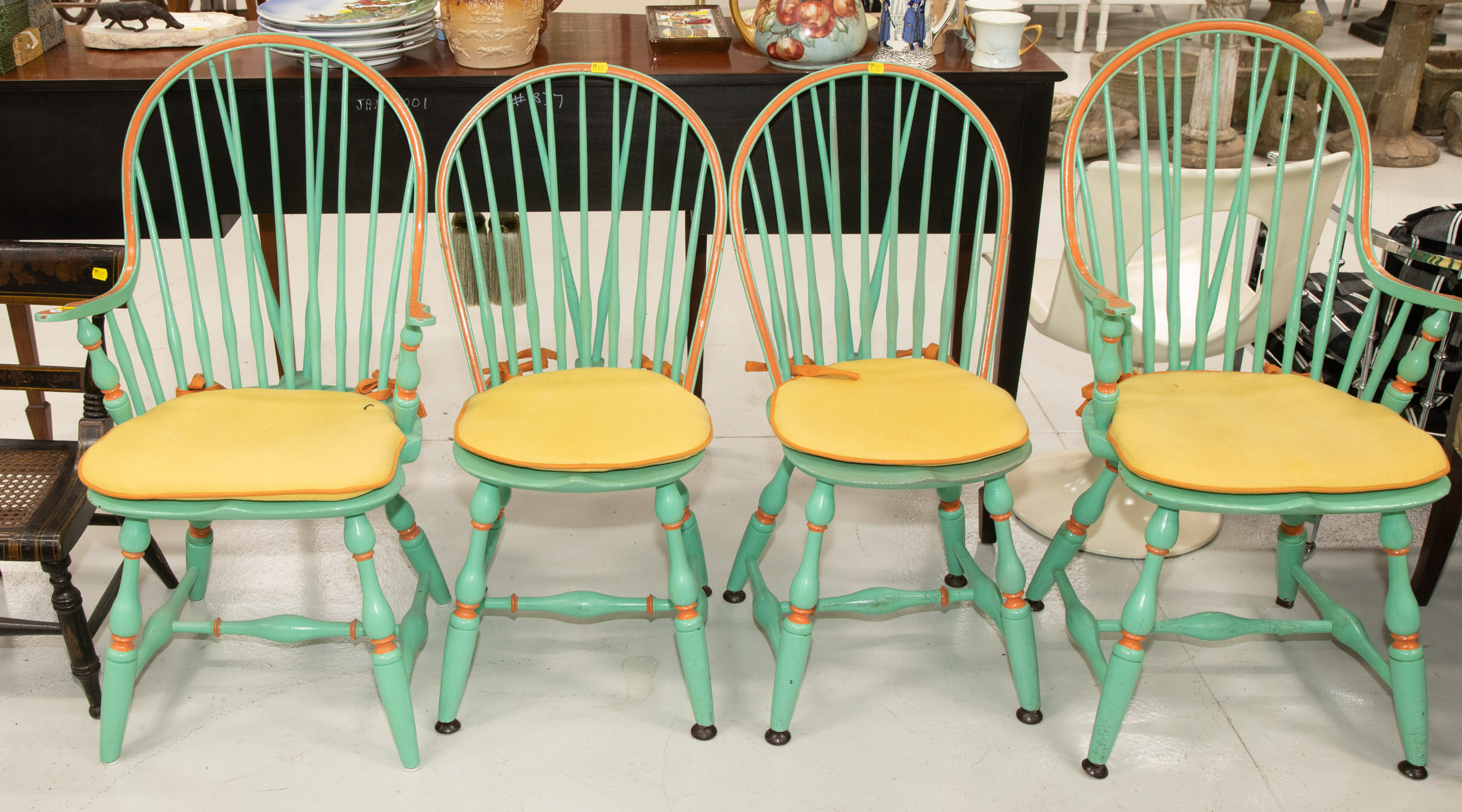 Appraisal: SET OF FOUR WINDSOR STYLE CHAIRS Virginia Craftsmen mid th