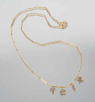 Appraisal: A Ladies' TRIX Necklace k yellow gold chain necklace decorated