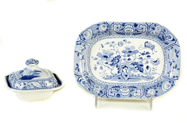 Appraisal: A group of English blue and white transfer decorated miniature