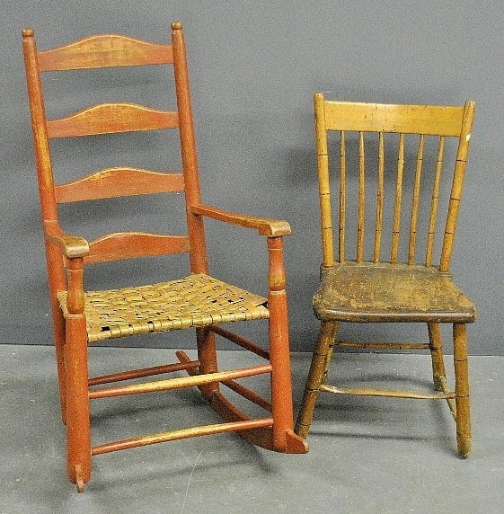 Appraisal: - Maple rocker th c h x w x d