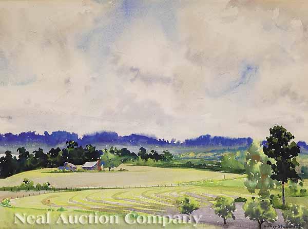 Appraisal: Arthur Stewart American Alabama - Alabama Landscape with Country House