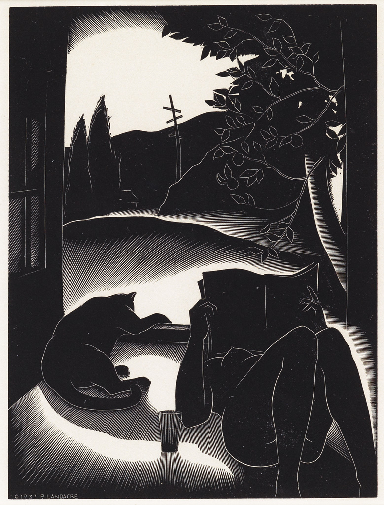 Appraisal: PAUL LANDACRE Sultry Day Wood engraving x mm x inches