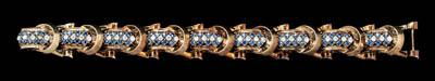 Appraisal: Vintage diamond and sapphire bracelet round brilliant cut diamonds estimated