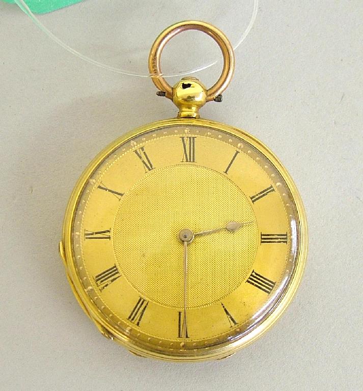 Appraisal: ct gold open faced pocket watch