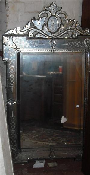 Appraisal: A large Venetian style mirror