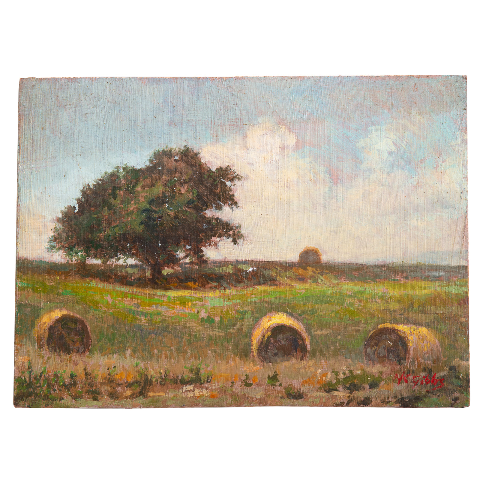 Appraisal: NATHANIEL K GIBBS LANDSCAPE WITH HAY OIL American - Oil