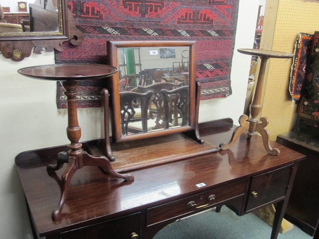 Appraisal: Victorian mahogany dressing mirror mahogany wine table and a rosewood