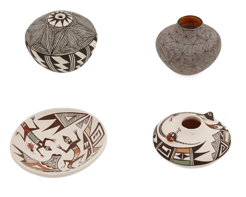 Appraisal: A group of Acoma miniature pottery vessels Late th st