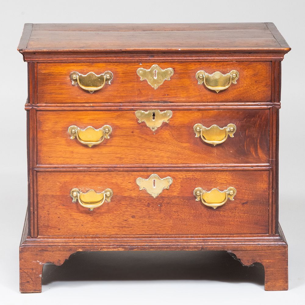 Appraisal: Chippendale Mahogany Cellarette in the form of a Miniature Chest