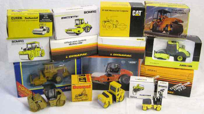 Appraisal: FIFTEEN DIECAST SCALE MODELS OF ROLLERS AND COMPACTORS including Bomag