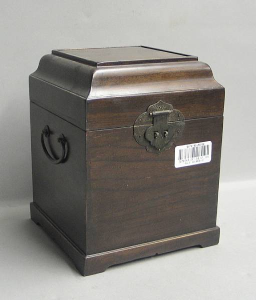 Appraisal: A mixed wood seal box Of square section with a