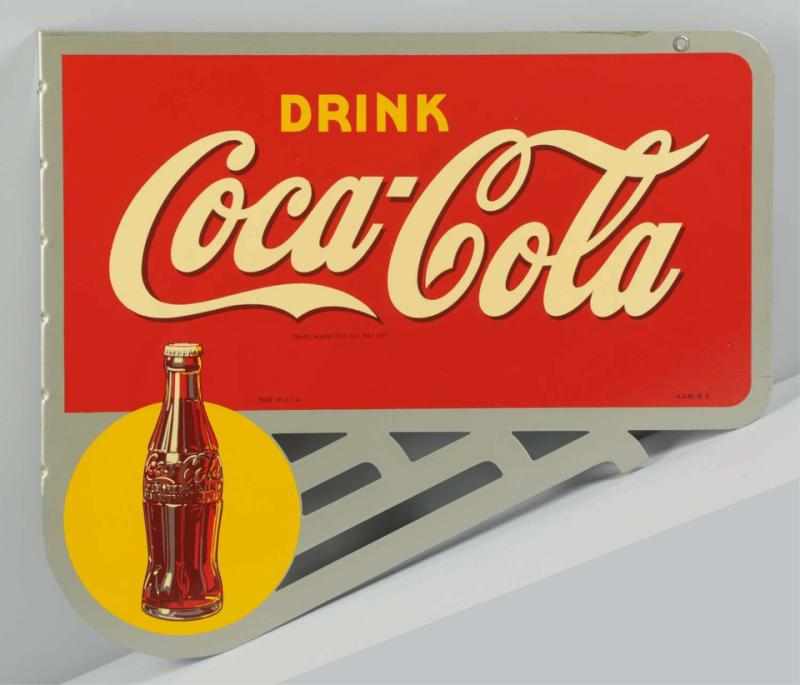 Appraisal: s Coca-Cola Tin Flange Sign One side is flawless and