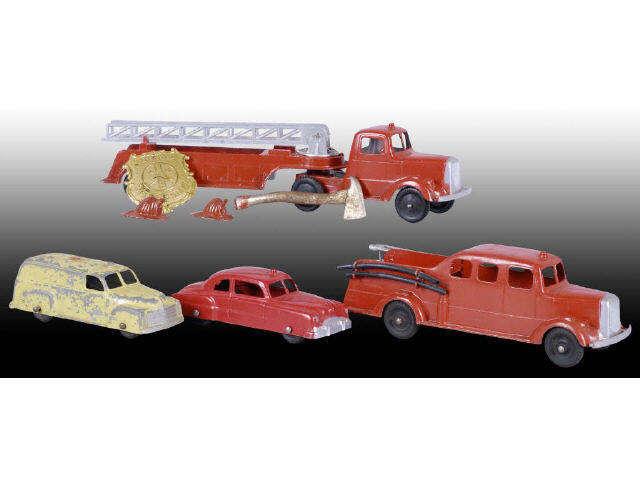 Appraisal: Tootsietoy Fire Department with Original Box Description Diecast Set Includes