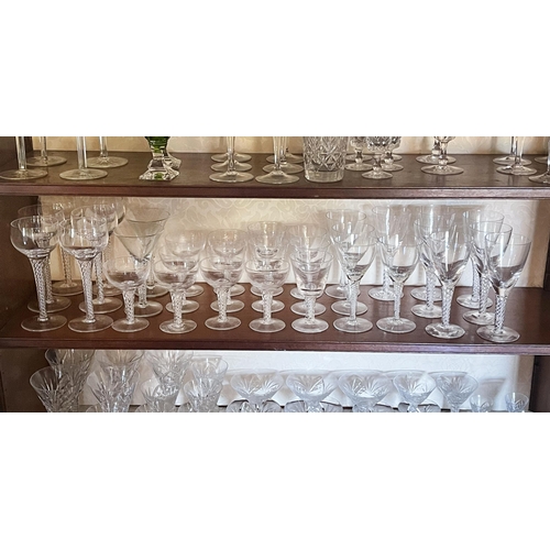 Appraisal: Good part suite of Stuart air twist wine glasses in