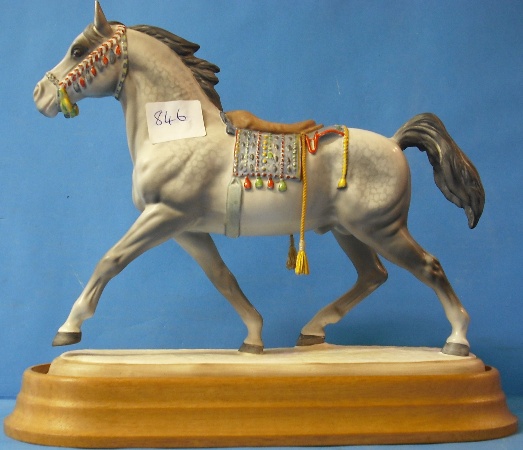 Appraisal: Beswick Arab Stallion with Saddle on wood base crack to