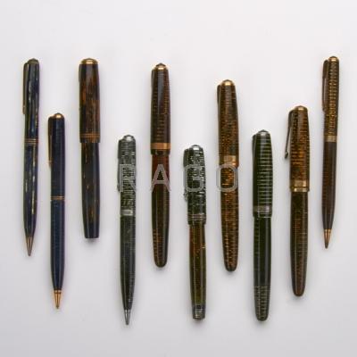 Appraisal: PARKER PENS AND MECHANICAL PENCILS Ten laminated pieces early th