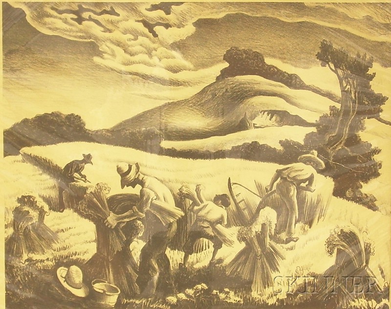 Appraisal: Thomas Hart Benton American - Cradling Wheat edition of circulated