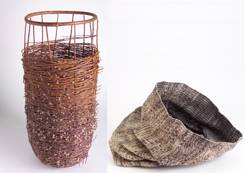 Appraisal: MARKKU KOSONEN DEBORAH VALOMA Two baskets one large of woven