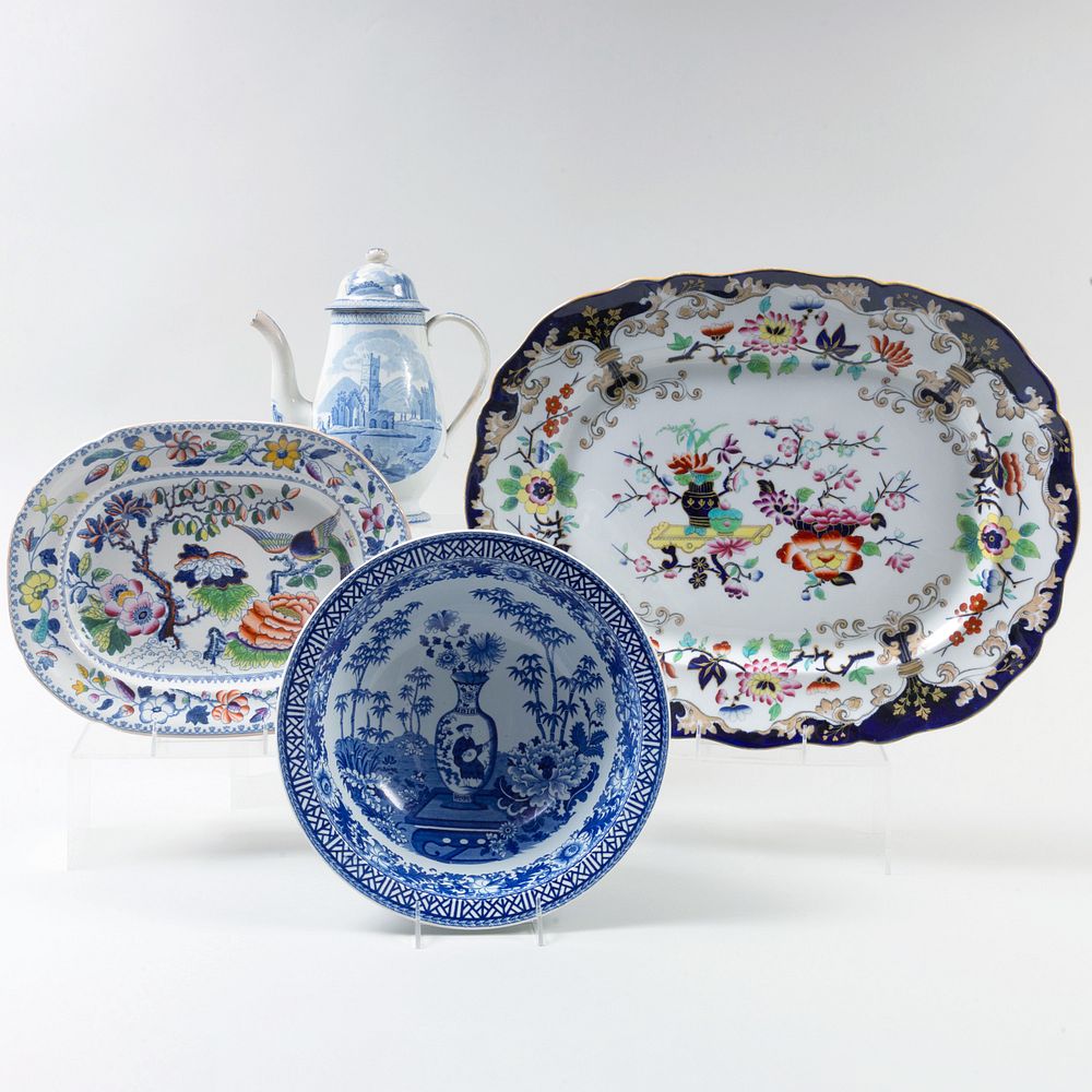 Appraisal: Group of English Transfer Printed Serving Wares Comprising A Wedgwood