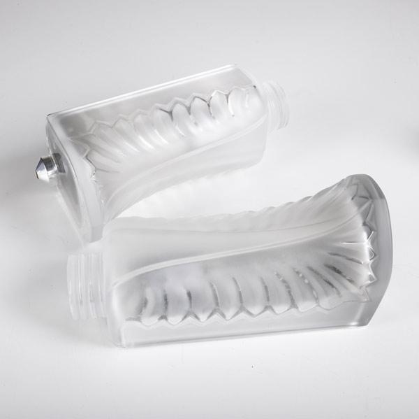 Appraisal: LALIQUE Two Palm wall sconces with frosted glass cover and