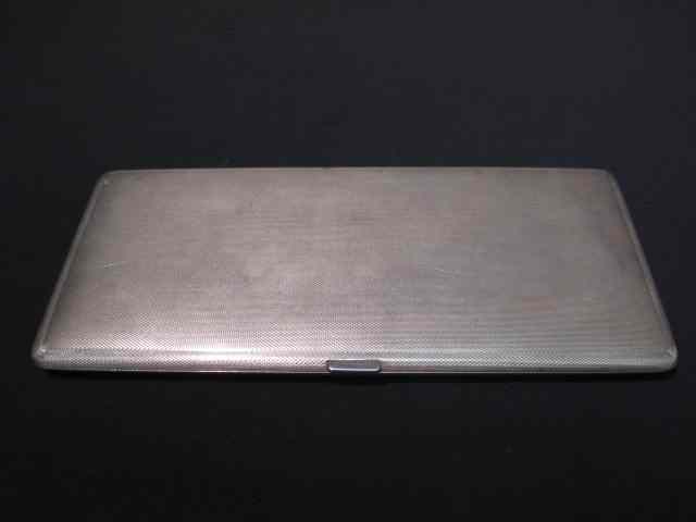 Appraisal: Vintage English Sterling silver cigarette case Spring loaded hinge Hallmarks