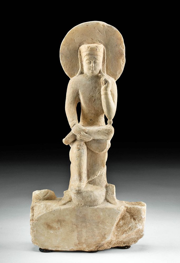 Appraisal: Chinese Wei Dynasty Alabaster Seated Buddha East Asia China Eastern