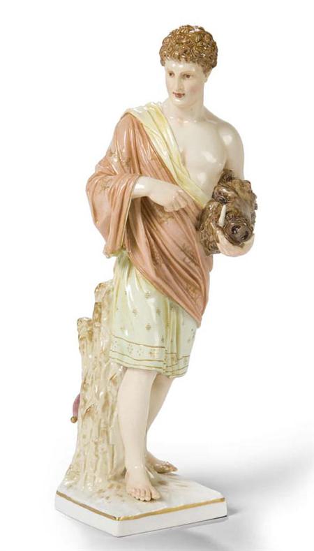 Appraisal: A th century KPM Berlin figure of Meleager the youth