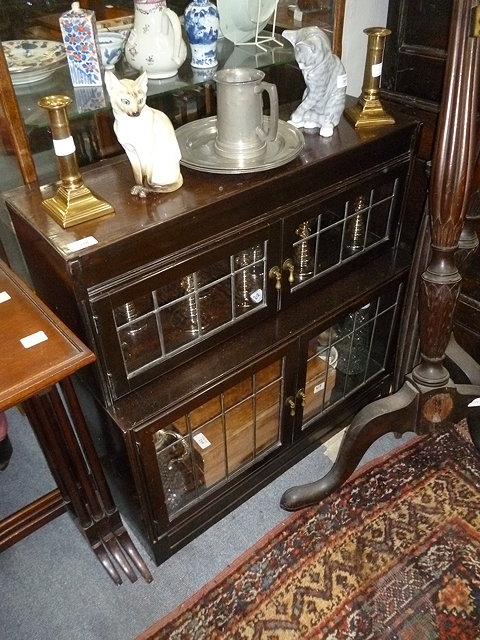 Appraisal: A TH CENTURY MAHOGANY TWO SECTIONAL MODULAR BOOKCASE by E