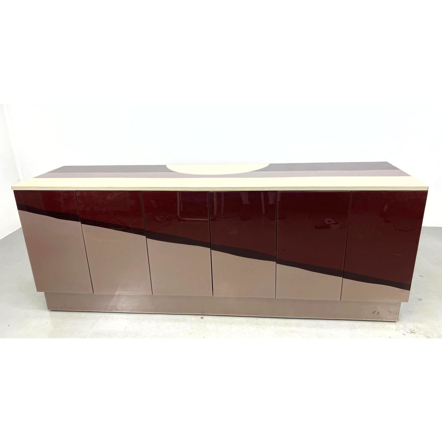 Appraisal: Modernist Decorator Colorful thick Acrylic Laminate Credenza Sideboard Dimensions H