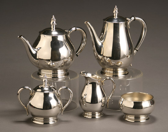 Appraisal: International Silver Co Sterling Five-Piece Coffee and Tea Service Meriden