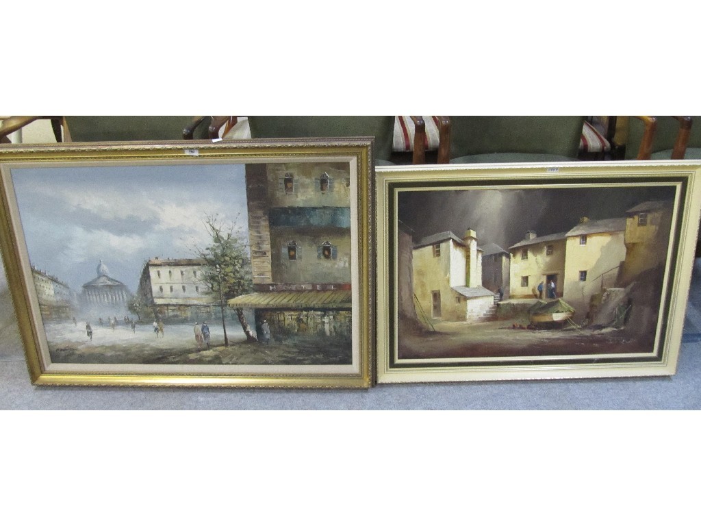 Appraisal: Two oil on canvas including Jack R Mould-Polperro