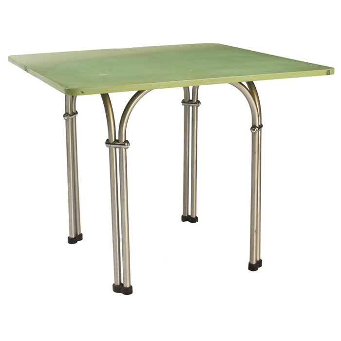 Appraisal: Warren McArthur dinette table by Warren McArthur Corporation square lacquered