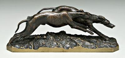 Appraisal: Christophe Fratin bronze French - two racing greyhounds signed quot