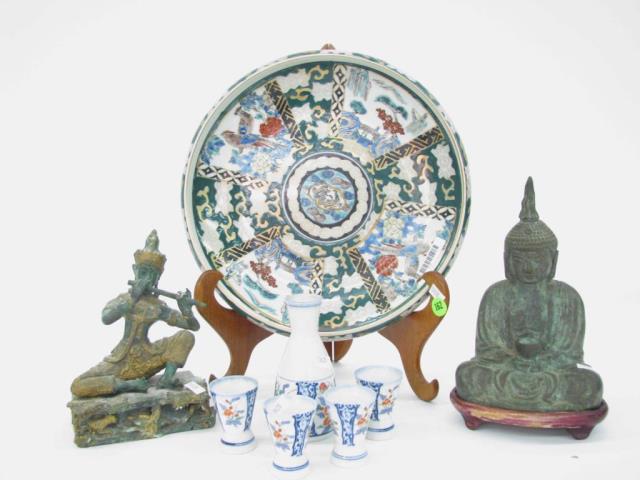 Appraisal: A group of Oriental accessories including Thai figure playing flute