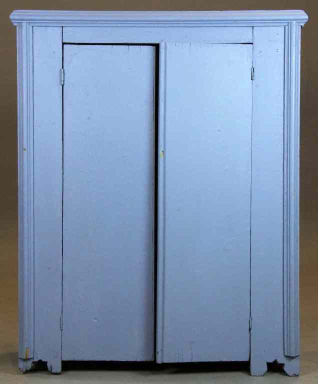 Appraisal: Pine -Door Canning Cupboard - Painted BluePrimitive canning cupboard with