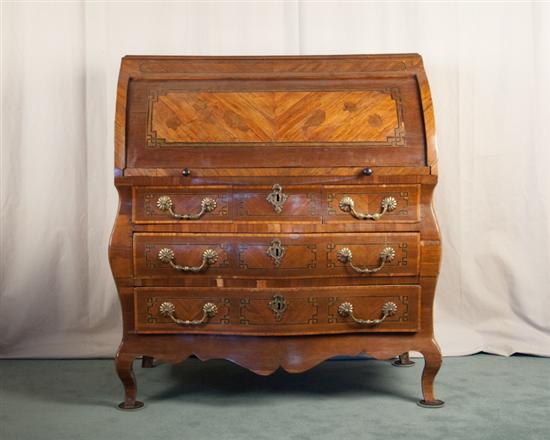 Appraisal: A L th E th C Italian Parquetried Cylinder Desk