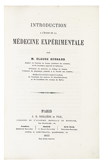 Appraisal: BERNARD CLAUDE Introduction l' tude de la M decine Exp