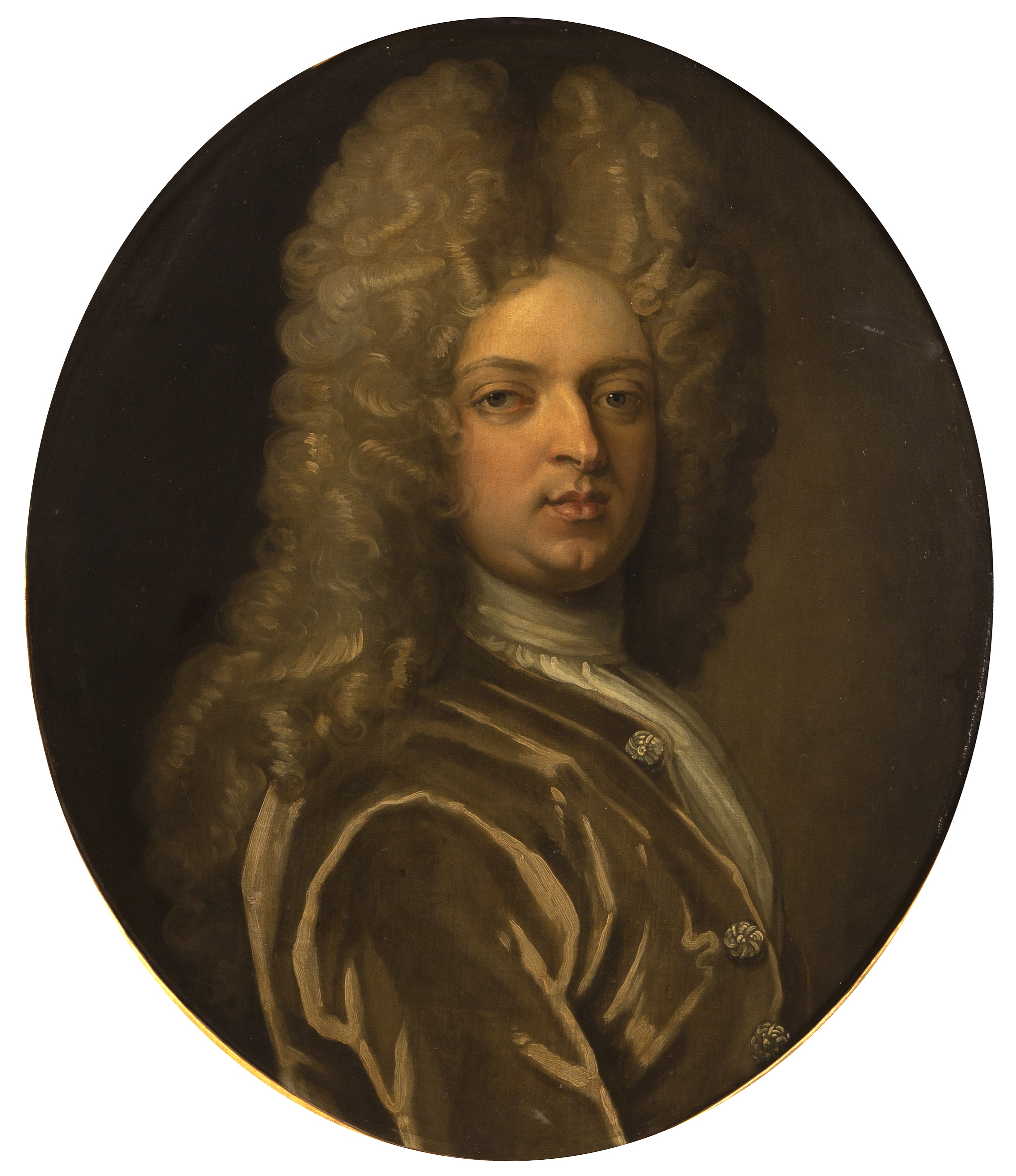 Appraisal: After Godfrey Kneller - Oval portrait of a nobleman wearing