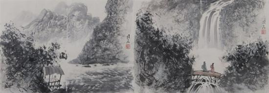 Appraisal: AFTER FU BAO SHI Chinese - Riverscape signed and sealed