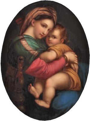 Appraisal: Painting After Raphael's Madonna of the Chair A delicately painted