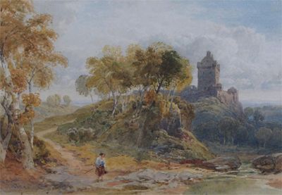 Appraisal: William Leighton Leitch R I - Neidpath Castle Signed and