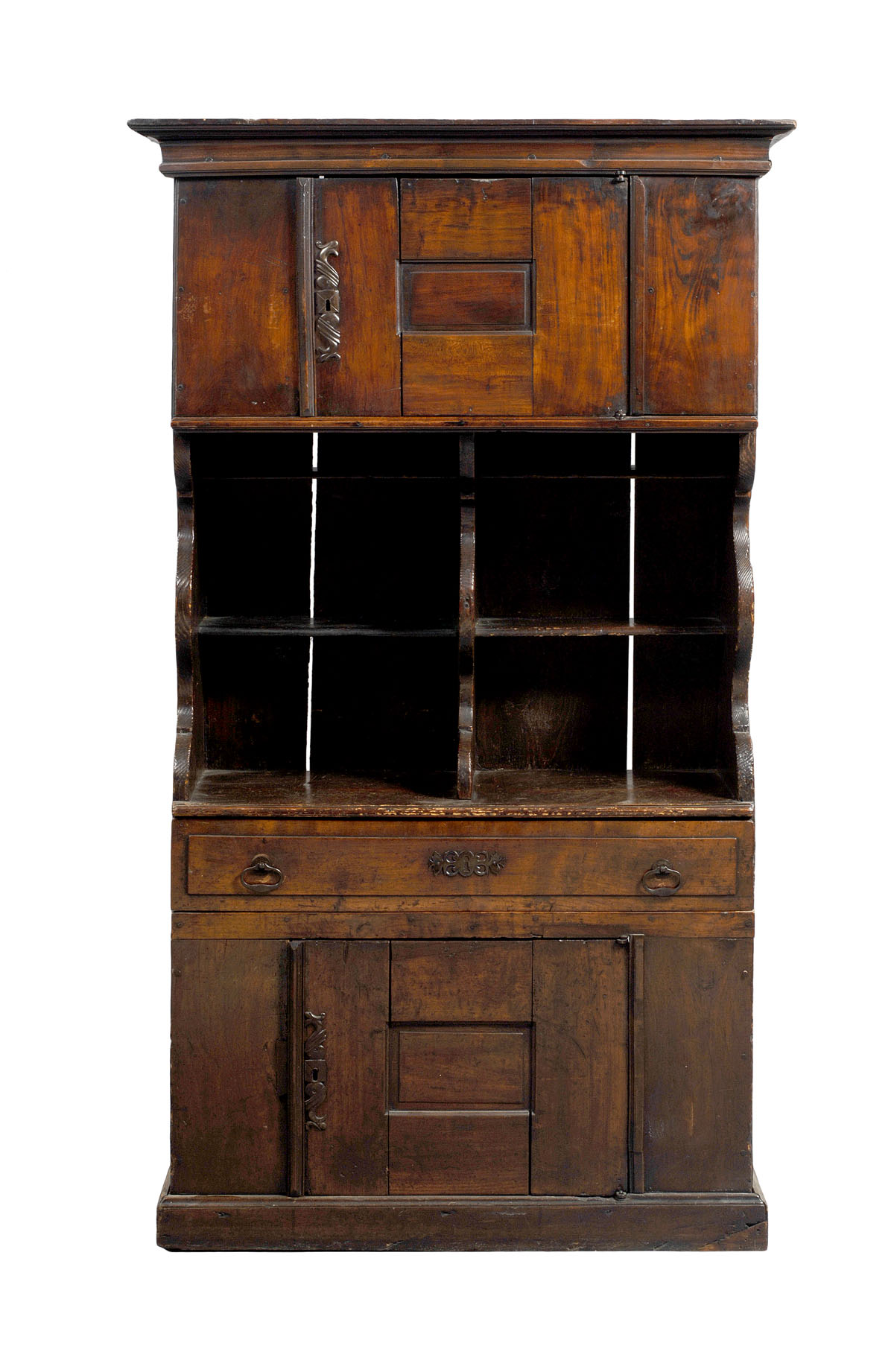 Appraisal: CHERRY COURT CUPBOARD CANADIAN OR NORTHERN ILLINOIS The molded cornice