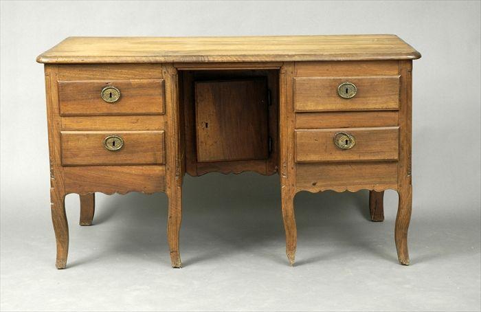 Appraisal: Provincial Louis XV-Style Walnut Desk x x in Provenance Estate