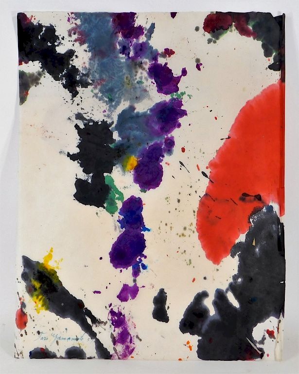 Appraisal: Taro Yamamoto Abstract Expressionist WC Painting Taro Yamamoto California New