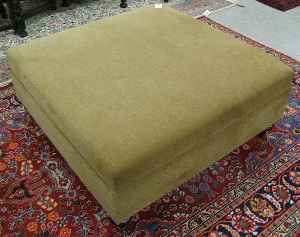 Appraisal: LARGE LIFT-SEAT STORAGE OTTOMAN of square form with lift padded