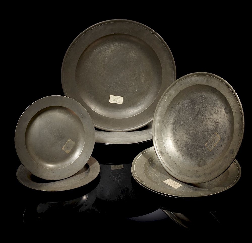 Appraisal: Pewter Plates Platters Eight assorted pewter plates and platters including