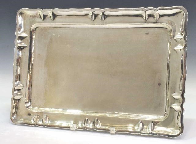 Appraisal: Rectangular sterling silver service tray Sanborns Mexico mid th c